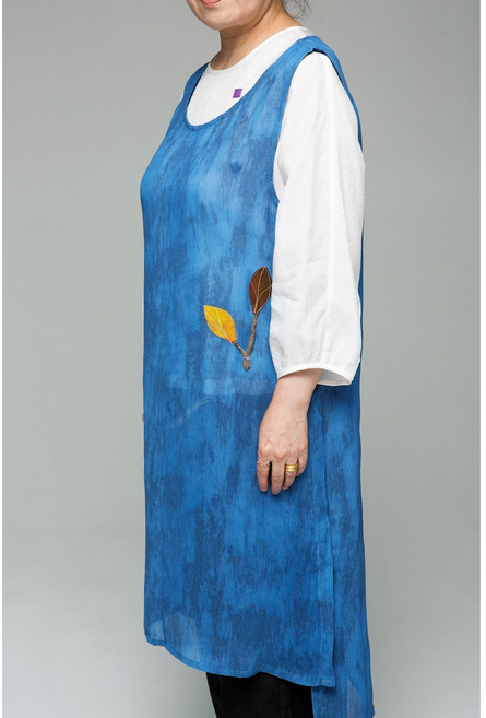 [풍기인견] 여성 나뭇잎 천연염색 인견 롱조끼베스트