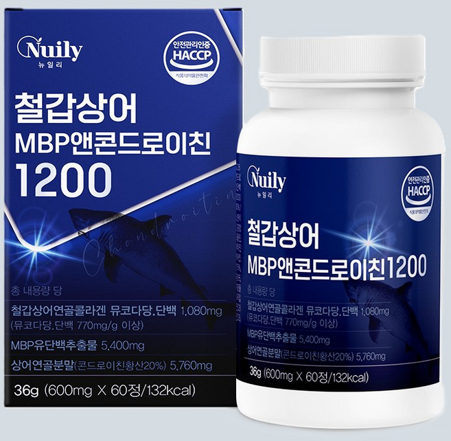 NT1 철갑상어 콘드로이친 1200 MBP C6S형 haccp 식약처인증 프리미엄 원료, 3개, 60정