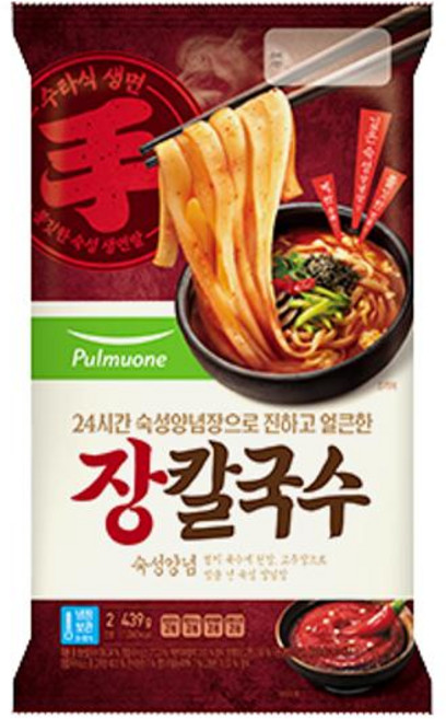 밀키트 해장 풀무원 강원도식 얼큰한 수타 식 장 칼 국수 2인분, 439g, 1개