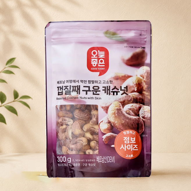 오늘좋은 껍질째 구운 캐슈넛 (300G), 3개, 300g
