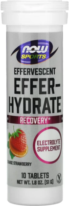 나우푸드 스포츠 Effer Hydrate 오렌지 딸기 10정 마그네슘 칼슘 비건 칼륨, 1개 - 쿠팡