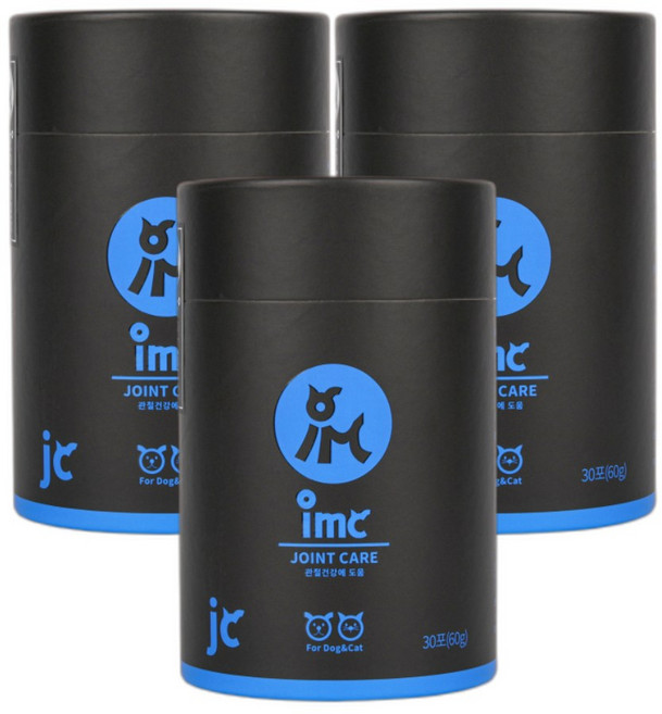 CMG제약 IMC 강아지 고양이 프리미엄 관절 영양제 사료에 뿌려먹는 영양제 조인트 케어, 30회분, 뼈/관절강화, 3개