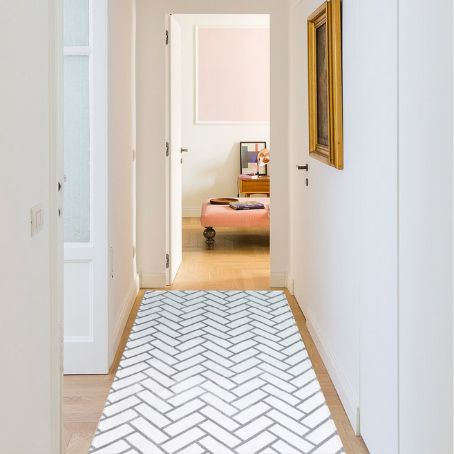 리빙플러스] 긴 복도 발코니 베란다용 프리미엄 극세사 헤링본 카페트