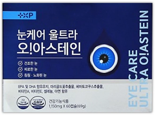 비타민하우스 눈케어 울트라 오아스 테인 슈퍼 루테인 오메가 아스타잔틴 건조한 눈, 1개, 60정 - 쿠팡
