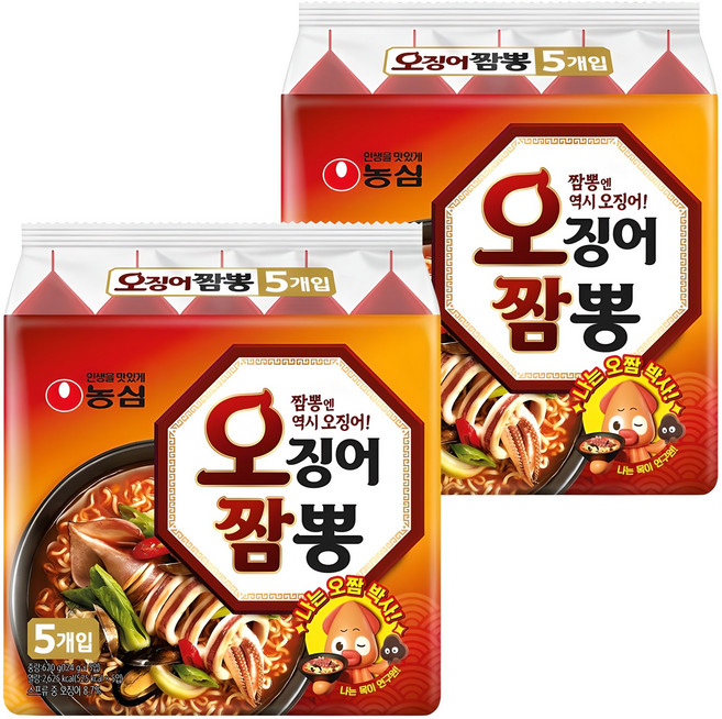 농심 오징어짬뽕 124g, 10개