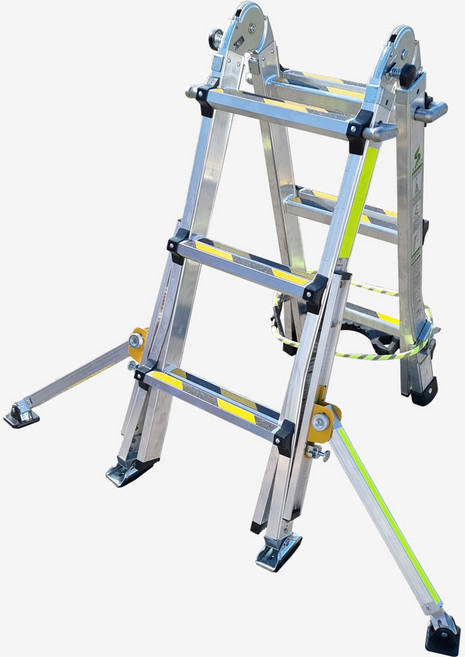 안전 전주용사다리 HSN-L1027 LS-3단 A형 H형 미끄럼방지 사선테이프, 1개