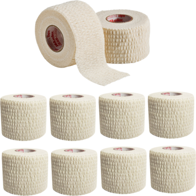 뮬러 티어라이트 엘라스틱 스포츠 테이프 볼링 중약지 리프팅 압박붕대, 6개, 화이트