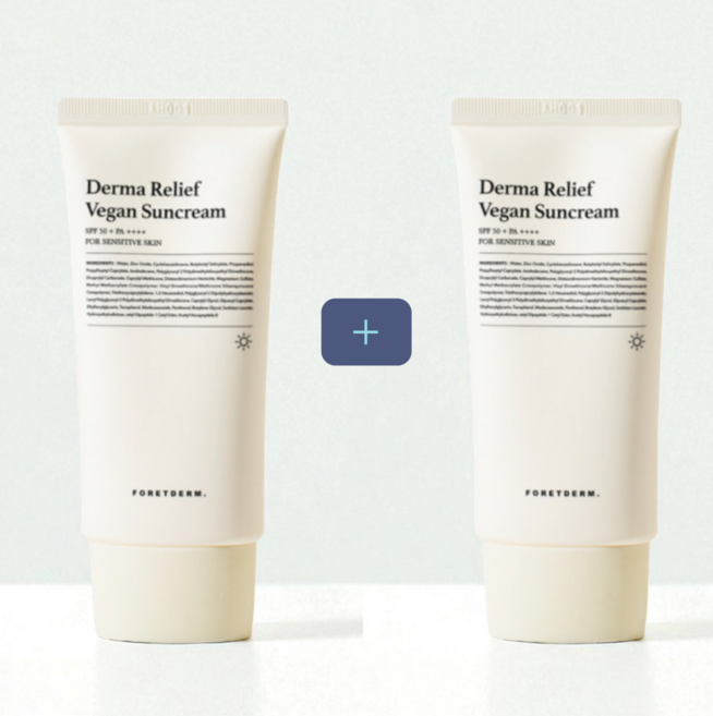 [1+1] 포레덤 더마 릴리프 무향료 비건 선크림, 2개