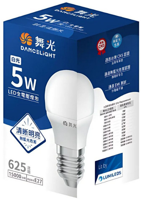 舞光 LED 燈泡 5W E27 無藍光, 1個, 舞光5W(超取上限80顆),白光6500K