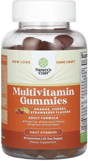 몸관리하세요 겨울입니다 Nature's Craft 종합비타민 구미젤리 오렌지 체리 딸기 구미젤리 90개 특별관리진행, NaturesCraft종합비타민구미젤리오렌지체리딸기구미 - 쿠팡