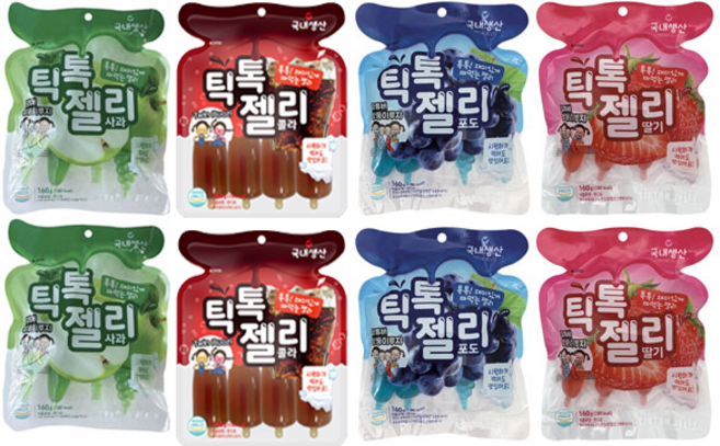 틱톡젤리 사과맛2봉+콜라맛2봉+포도맛2봉+딸기맛2봉 세트, 1박스, 1.28kg