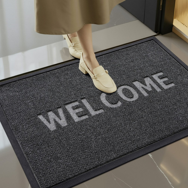 DEXI 1개 바닥 출입구 현관매트 웰컴 현관 미끄럼방지매트 그레이 현관 발매트 먼지 제거 논슬립, Grey