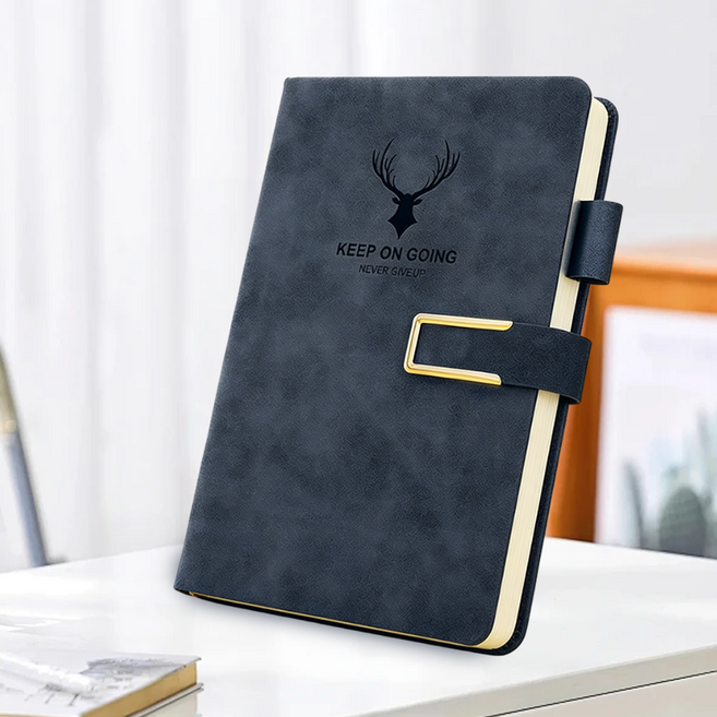 Equator 방수 가죽 다이어리 고급 수첩, 1개, 네이비블루