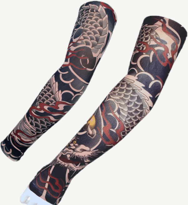 문신 팔 토시 이레즈미 쿨링 자외선 타투 팔 토시 여름 해골 아이템 패션 파티 운전 모임 여성 공연