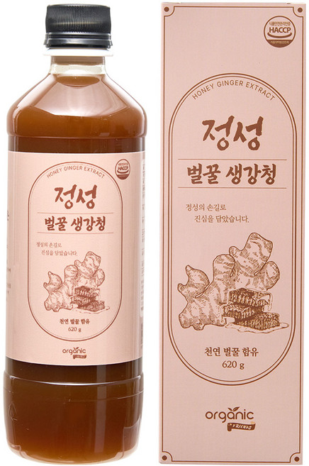 물 한방울 안들어간 진짜 국내산 100% 안동 생강 천연벌꿀 정성 생강청 원액 생강차, 620g, 1개, 1개입