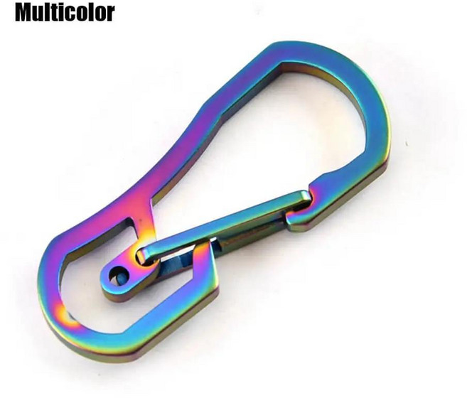 캠핑용고리장비다용도에어건 티타늄 도금 카라비너 캠핑 클립 야외 도구 키링 키체인 거치대 행잉 버클 후크 1 개, 색상: 1. multicolor, 1개