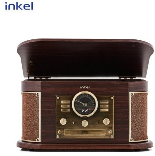 인켈 올인원 오디오 턴테이블 무선블루투스 CD USB AUX FM라디오 클래식 사운드 그대로W-K1, 인켈정품 x 레트로+텐테이블LP