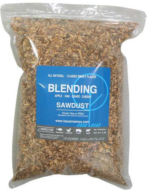 BBQ REPUBLIC 바베큐리퍼블릭 훈연칩 사과나무톱밥 스모크칩 우드칩 훈제 바베큐, 30. 하얀나무 블랜딩톱밥3.2L, 1개