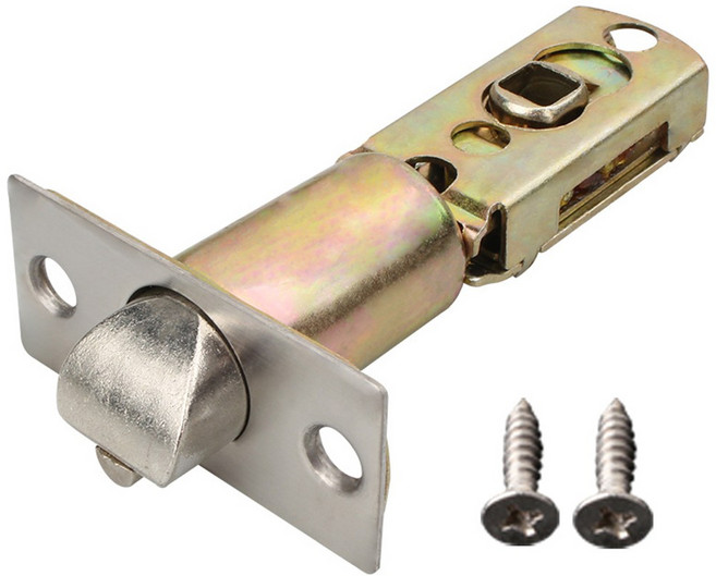 1pc 관형 래치 화장실 잠금 코어 304 스테인레스 스틸 플랫 장붓 구멍 내부 볼트 시설 하드웨어, 1개