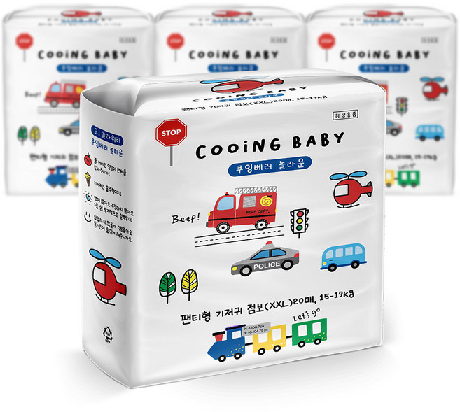 Cooing 베러 놀라운 팬티형 기저귀 남여공용, 점보형(2XL), 80매