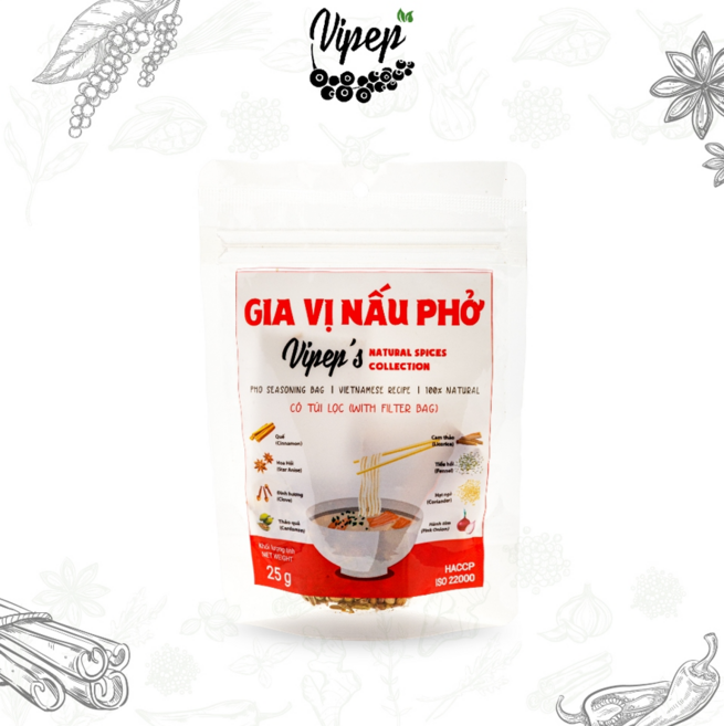 [Vipep] 비펩 천연 소고기 베트남 쌀국수 육수, 5개, 25g