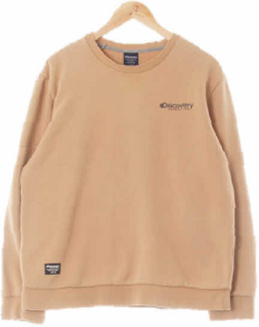 6370 DlSCOVERY 미디엄베이지 면혼방 기모맨투맨 [105]