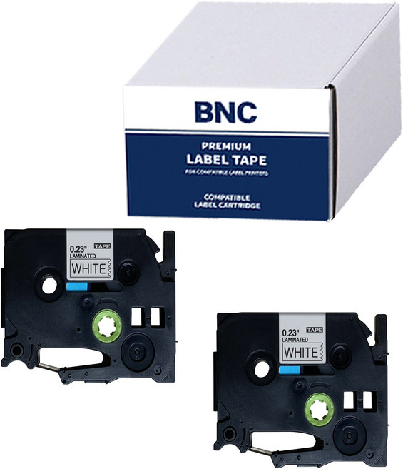 Brother 브라더 호환 라벨테이프 라벨프린터기 라벨기 테이프, 18mm, 흰색바탕/검정글자 2개