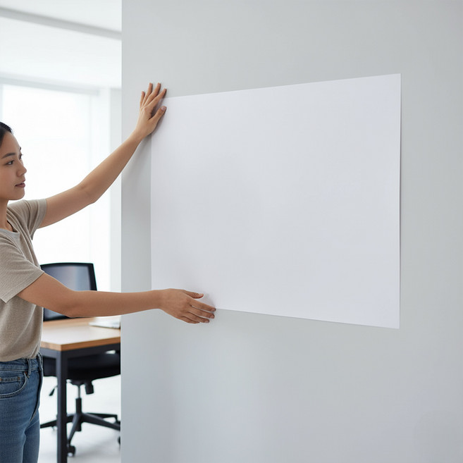 소소상점 붙이는 화이트보드 정전기 메모보드 시트지, 백색