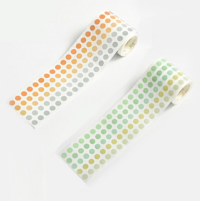올리브파티 파스텔 롤스티커 도트 원형 다꾸 스티커 롤, C롤+D롤