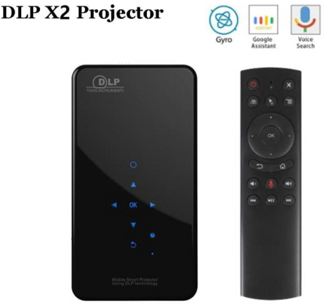 DLP X2 미니 프로젝터 안드로이드 7.1 2000 루멘 Rockchip RK3128 휴대용 프로젝터 BT4.1 1080P 4K LED 홈 시네마 X3 프로젝터, 02 2G16G