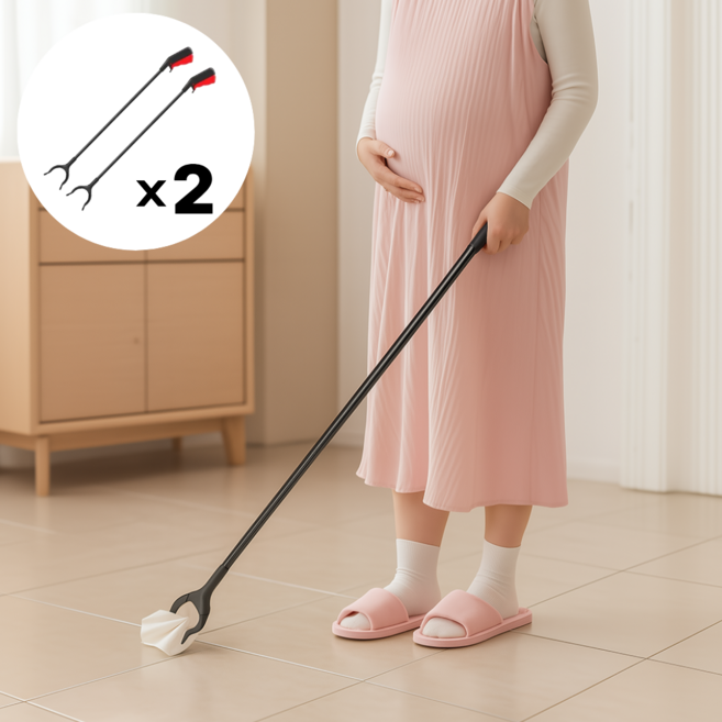 인터렉스 청소용 만능 신발 집게 80cm, 2개, 블랙