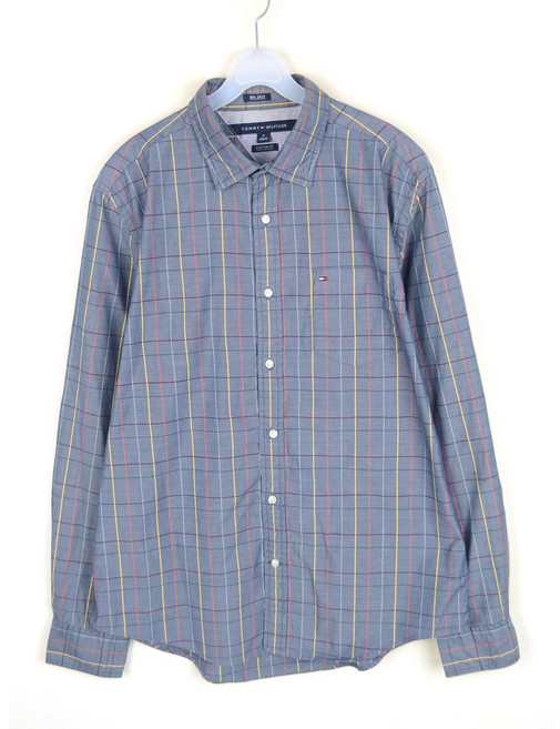구제토미힐피거 커스텀핏 남방 남성M 체크 셔츠 6537