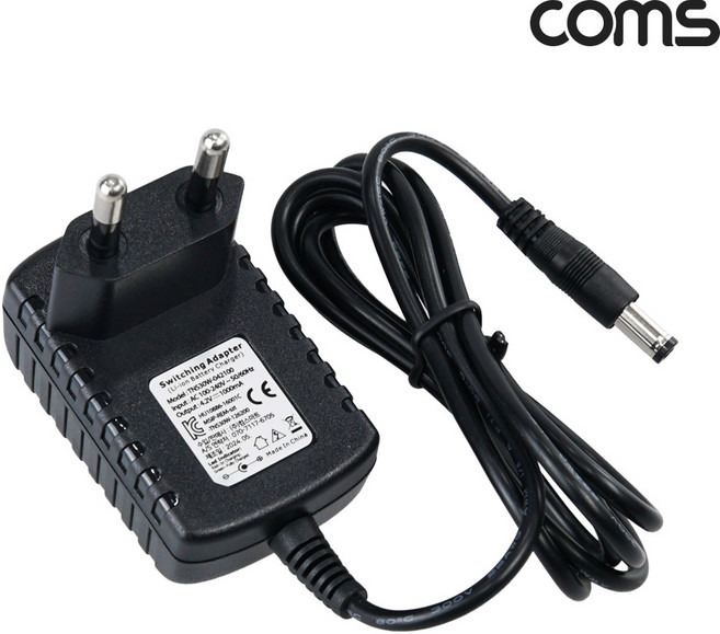 Coms 18650 21700 26650 리튬이온 배터리 1개 충전 전용 어댑터 IH800 외경5.5mm 내경2.1-2.5mm DC 4.2V 1A, 1mm