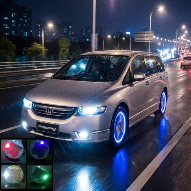 BK태양광 LED바 타이어 밸브캡 전원불필요 배선불필요 안전사고예방, 1개