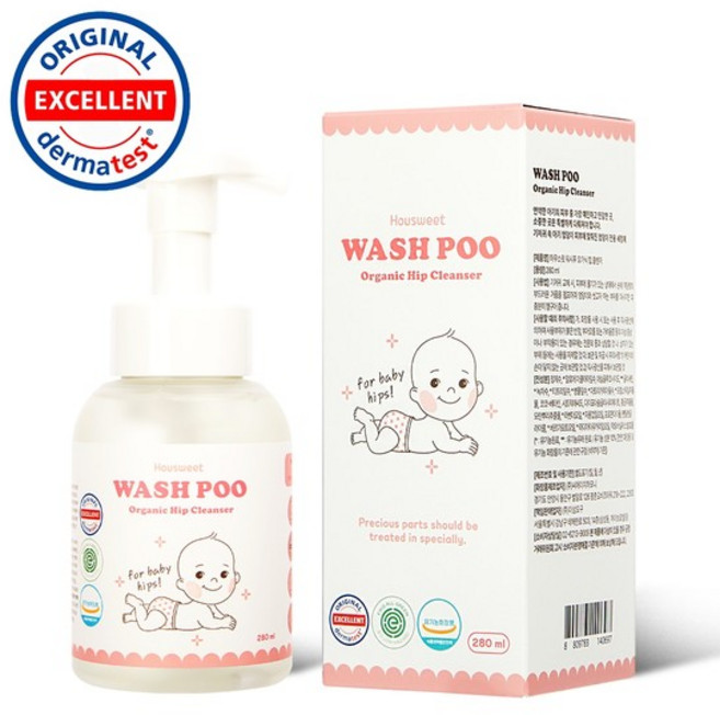 하우스윗 유아용 워시푸 오가닉 약산성 힙 클렌저, 280ml, 1개