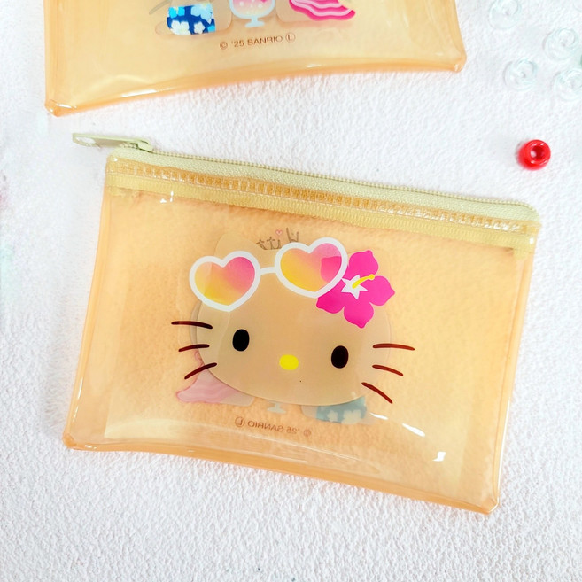 산리오 태닝 헬로키티 PVC 파우치 화장품 카드 지갑