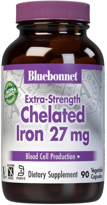 블루보넷 킬레이티드 아이언 27mg 브이캡, 90개입, 1개, 90정 - 쿠팡