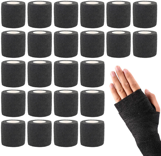 에이크 24개입 크라켄 자가점착붕대 5cm 압박붕대 자가점착밴드, 블랙