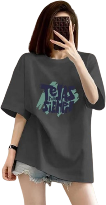 엔에스 레이블 여성 순면 반팔 오버핏 티셔츠 루즈핏 상의