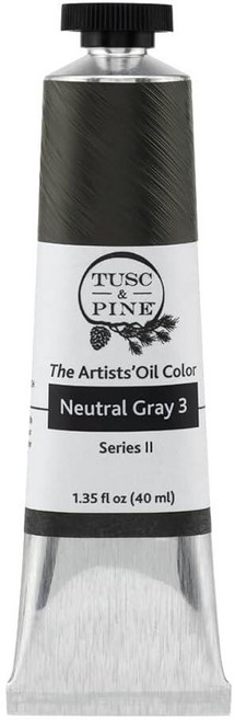 Tusc & Pine 아티스트 오일 페인트 - 티타늄 화이트 (아마씨) 40ml 황변 없음 풍부하고 크리미 한 일관성 최대 안료 부하 소량 가공 페인트 전문 아티스트, 1개(1개입), 2-뉴트럴 그레이 3