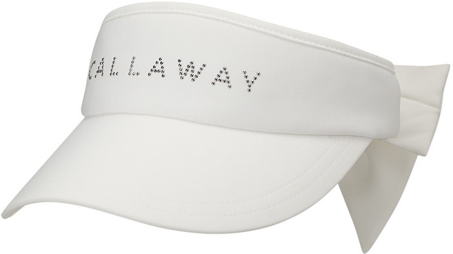 [캘러웨이코리아정품] 2026 신형 크리스탈 여성 바이저 골프 썬캡, 1개, 화이트