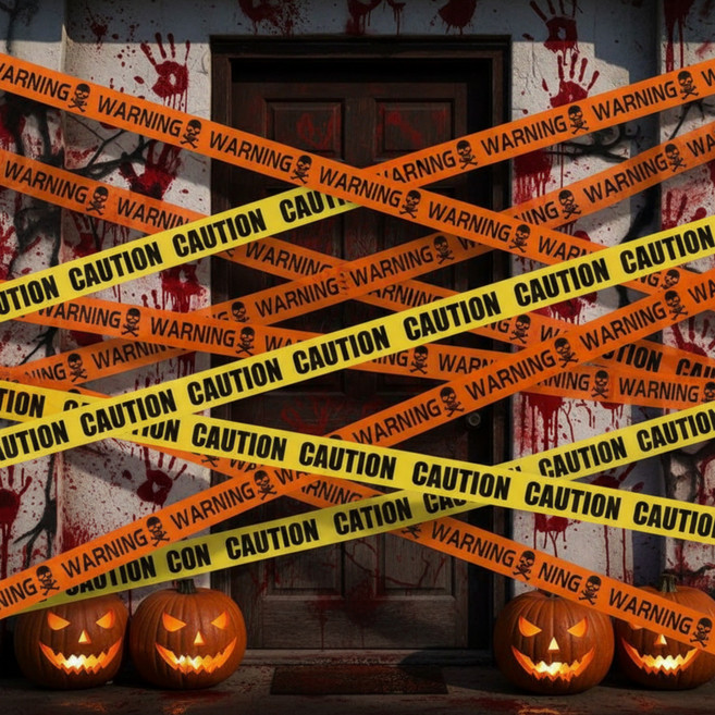 보리도리 할로윈소품 접근금지 경고 테이프, 1세트, 3.노랑1개+주황1개
