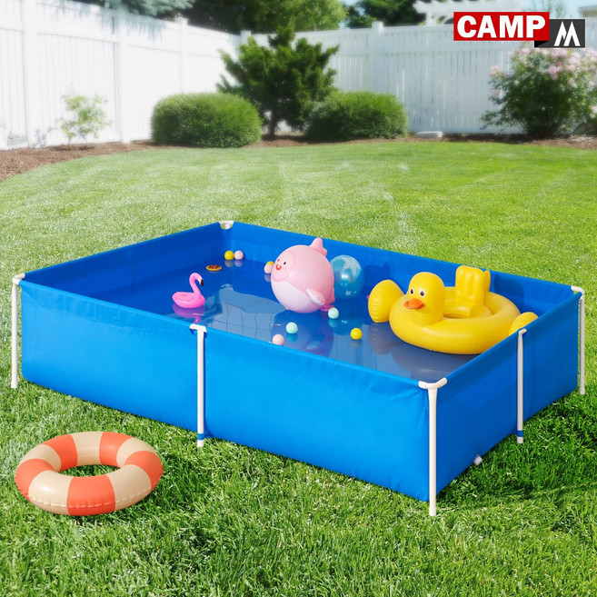 캠프엠 230X160X42(cm) 실외 어린이 대형 물놀이 수영장 주택 정원 조립식 풀장 유아 사각형 물놀이장 긴 프레임 어린이집 아기 볼풀장 실내 워터파크 MD : A554014, 1개