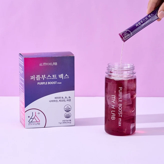 [MYHLAB] 퍼플부스트 맥스 3+1+1 보라당근 안토시아닌 비타민B 에너지-면역력-피부 항산화 파우더, 30개, 7g - 쿠팡