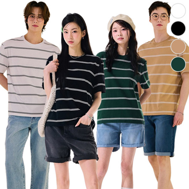 [체이스컬트] (본사직영)공용 STANDARD 스트라이프 반팔 T-SHIRT4Color