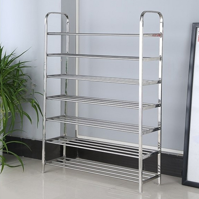 가팡 조립식 스틸 신발장 7단 중형, 1개, 실버