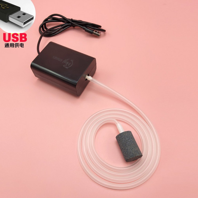 차량용 산소 기포기 물고기 휴대용 수조 발생기 12V, 무음형 블랙, 1개