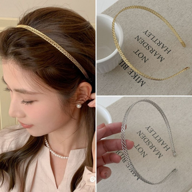 ZMBIRD 2종세트 메탈 꽈배기 헤어밴드 여성 머리띠 N792