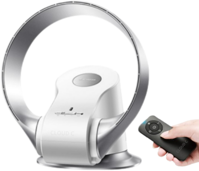 날개없는 선풍기 팬 없는 무풍 무소음 저소음 조용한 가정용 무선 리모콘 원형 써큘레이터 CLOUD C, [옵션2] 실버