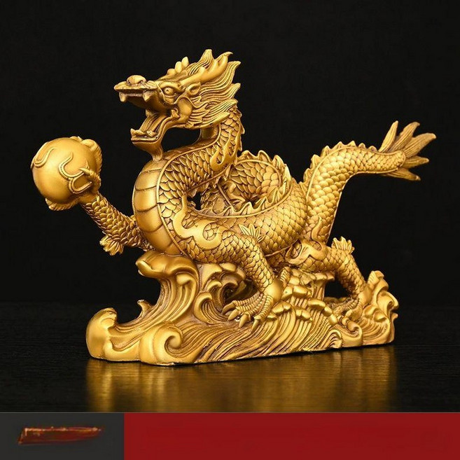 기념품 금전운 개업선물 황동 황금소 엽전 식당 재물운 거실 풍수 장식품 집들이, 길이 60cm